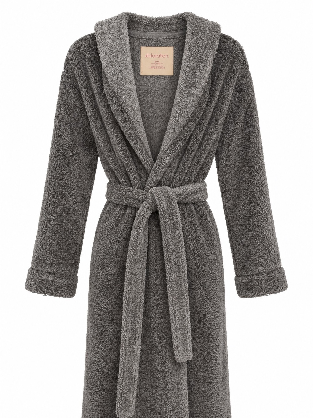 Xhilaration Plush Shawl Collar Robe in Gray